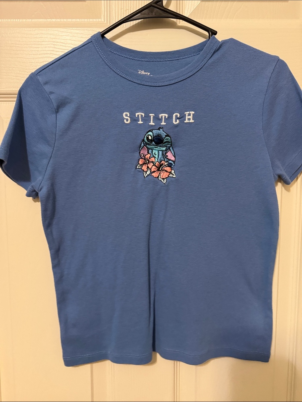 Disney Blue Stitch Embroidered Short Sleeve Tee